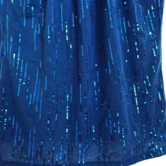 Carol Rose Blue Sleeveless Sequin Top Size Small - Picture 9 of 11